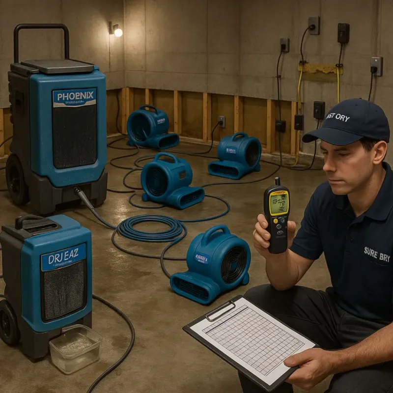 Structural Drying and Dehumidification process in Wescosville, PA